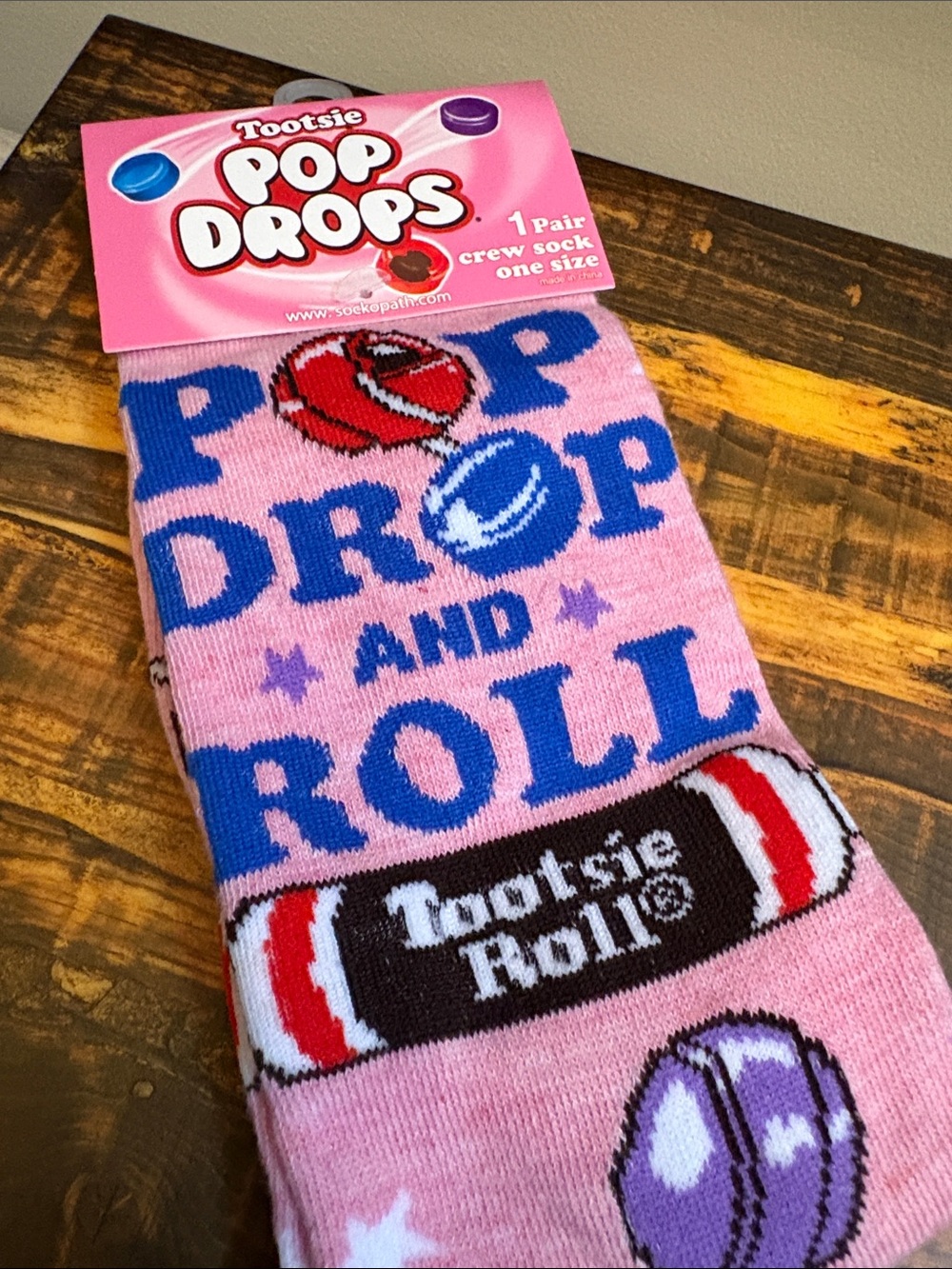 Drops and Roll Crew Socks - Pink
